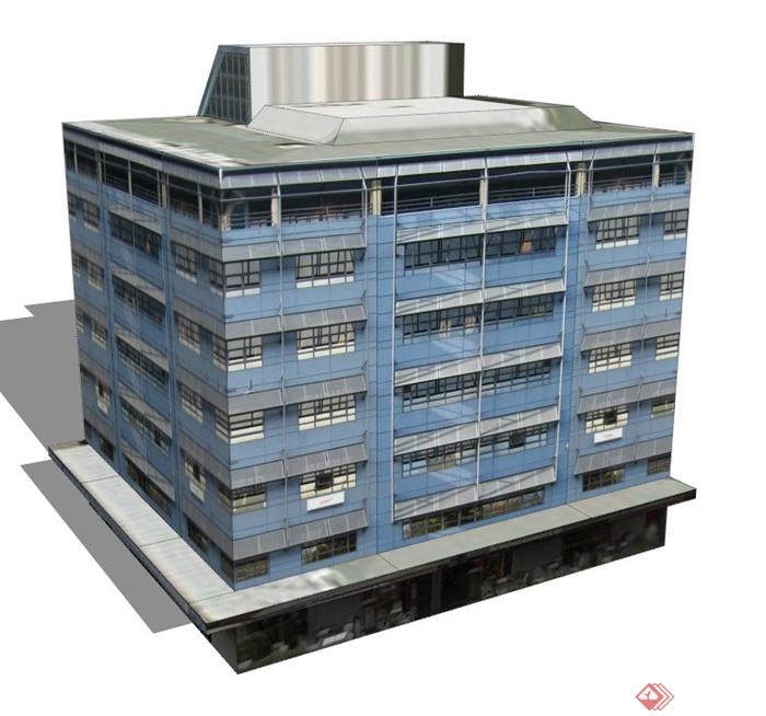 現代城市住宅樓建筑設計SU模型構思與實現